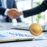 Acuerdo de negocios en oficina moderna