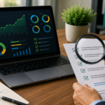 Análisis de datos en oficina moderna